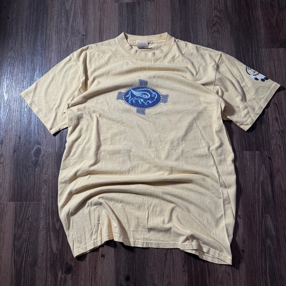 Vintage Oneita ColorWear Native T-Shirt Short Sleeve Graphic‎ Tee Mens